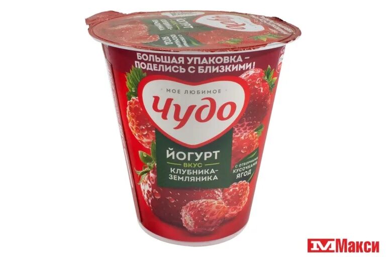 Фруктовое чудо. Йогурт чудо 290г. Йогурт чудо клубника/земляника 2% 290г. Йогурт чудо персик-маракуйя 2% 290г. Йогурт чудо вишня-черешня 2% 290г.