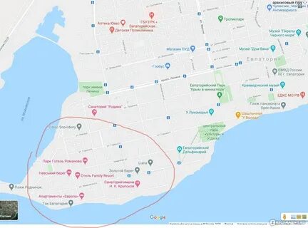 Санаторий евпатория на карте города