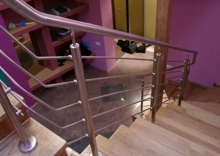 Перила из нержавейки для лестниц фото