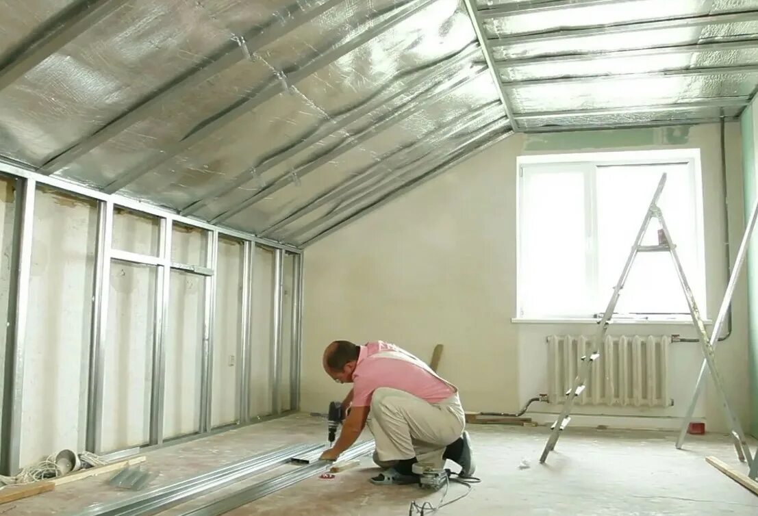 Кнауф обшивка мансарды гипсокартоном. Кнауф каркас мансарды. Монтаж потолка на мансарде. Кнауф обшивка мансарды гипсокартоном. Мансарда профиль.