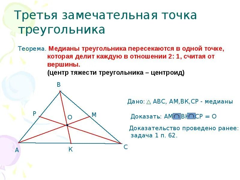Где точка пересечения высот. Теорема о пересечении высот треугольника 8 класс. Замечательные точки треугольника. Высоты треугольника пересекаются в одной точке. Замечательная точка Медианы.