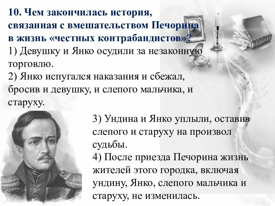 Печорин. Печорин герой нашего времени. Задание по главе Тамань. Тамань характеристика героев.