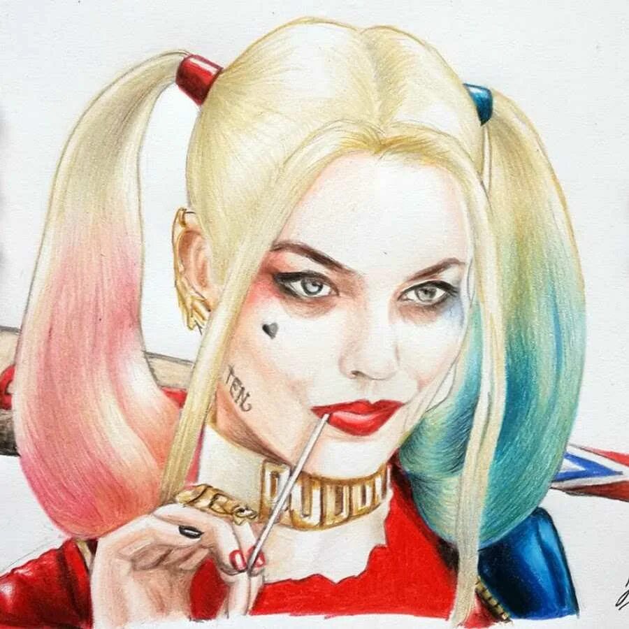 Харли квинн рисунок. Как нарисовать харли. Харли квин нарисованая. Харли квинн марго портрет. Харли квинн марго робби арт.