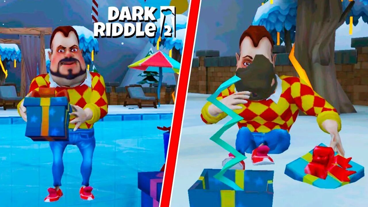 Лучший подарок для соседа! Новогоднее обновление в игре Dark Riddle 2 story Mode. Кул геймс привет сосед 1 акт. Dark Riddle новый привет сосед играть2сайт купается. Кулгеймс