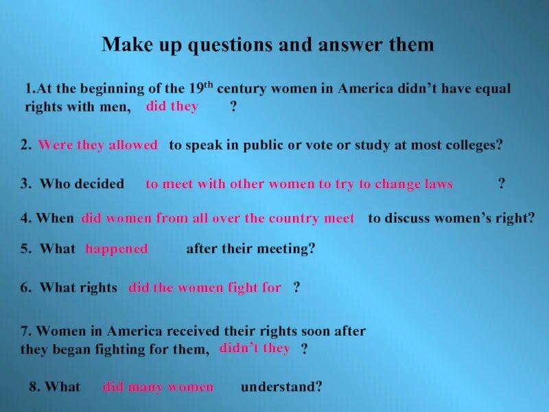 Make up and answer the questions. Make questions ответы. make up questions. make up questions answer them. make up questions and find the answers in the story 4 класс.