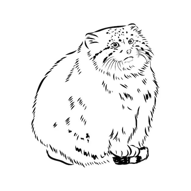 Иллюстрация Манул в стиле графика Illustrators.ru