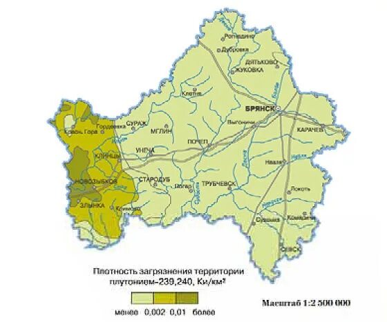 Какая природная зона в брянской области. Карта радиационного загрязнения Брянской обл. Карта радиоактивного загрязнения Брянской области. Зона радиоактивного загрязнения Брянской области. Карта Брянской области территории радиоактивного загрязнения.