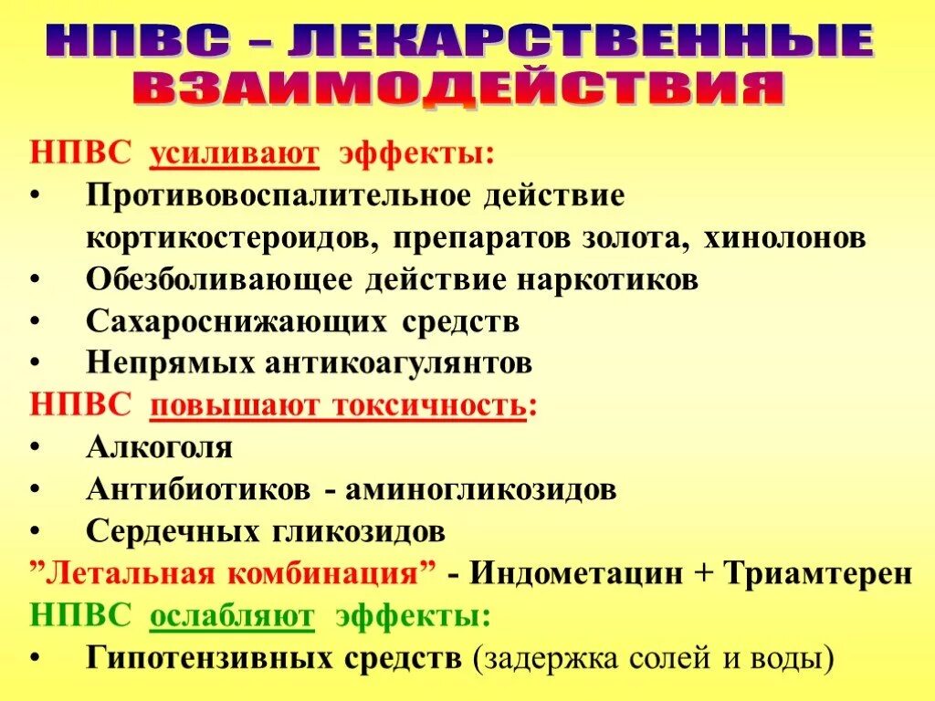 Побочные эффекты анестетиков. Лекарственное взаимодействие НПВС. Анальгетики группы НПВП. Нестероидные противовоспалительные анальгетики. НПВС взаимодействие с другими препаратами.