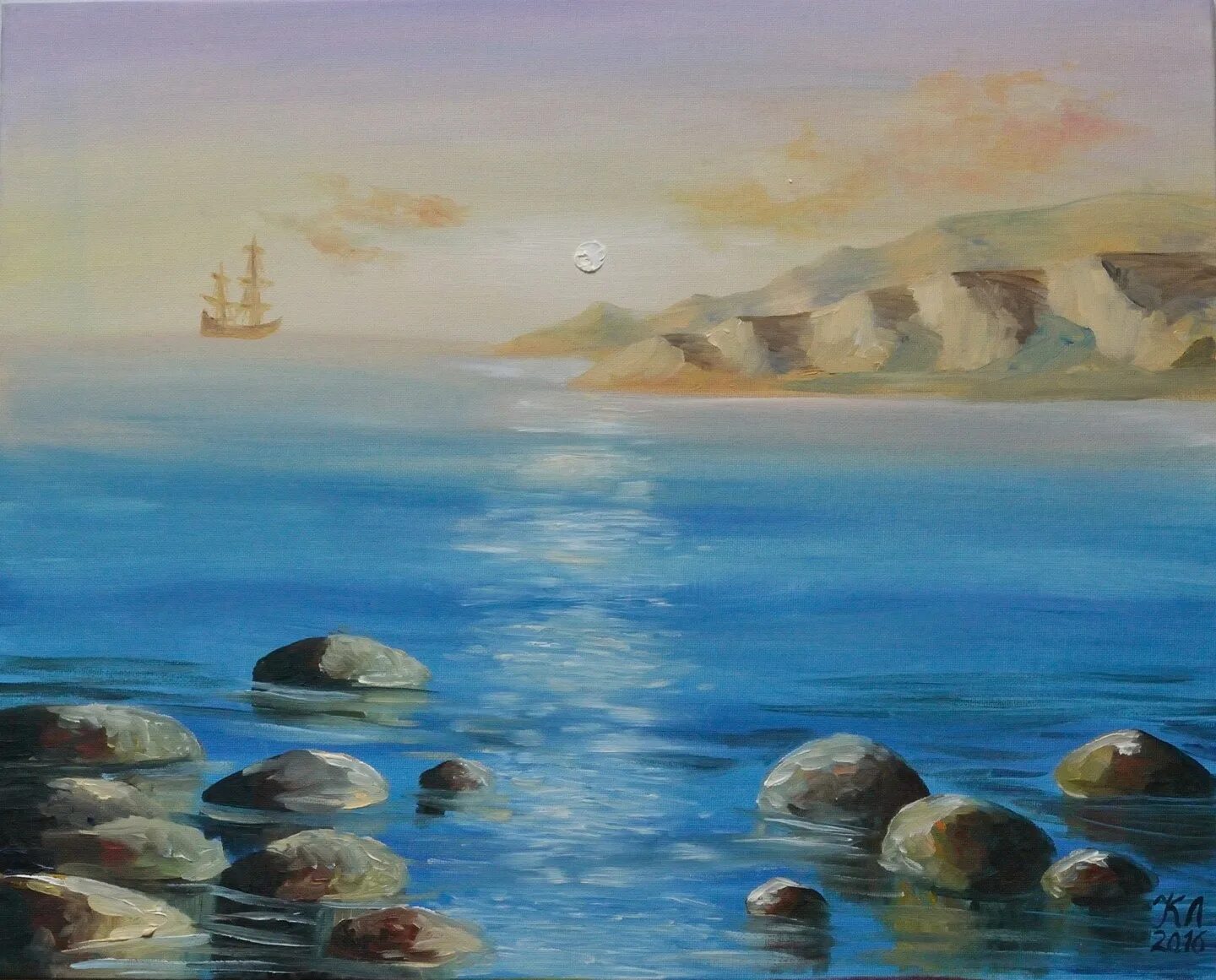 Морской пейзаж 6 класс. Морской пейзаж Гафитулин. Картина море. Морской пейзаж гуашью.