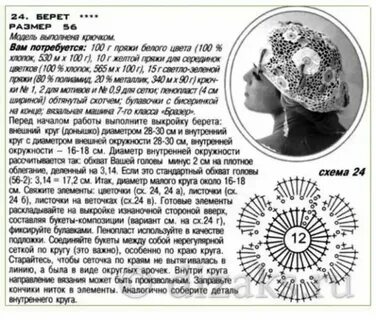 Женский берет схемы вязания