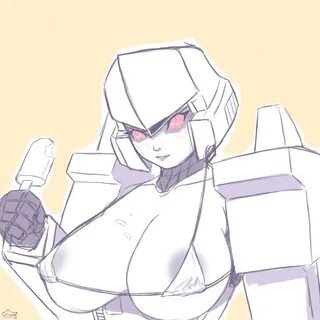 megatron, transformers, rule 63, 1girls, alien, alien girl, areola, areola ...