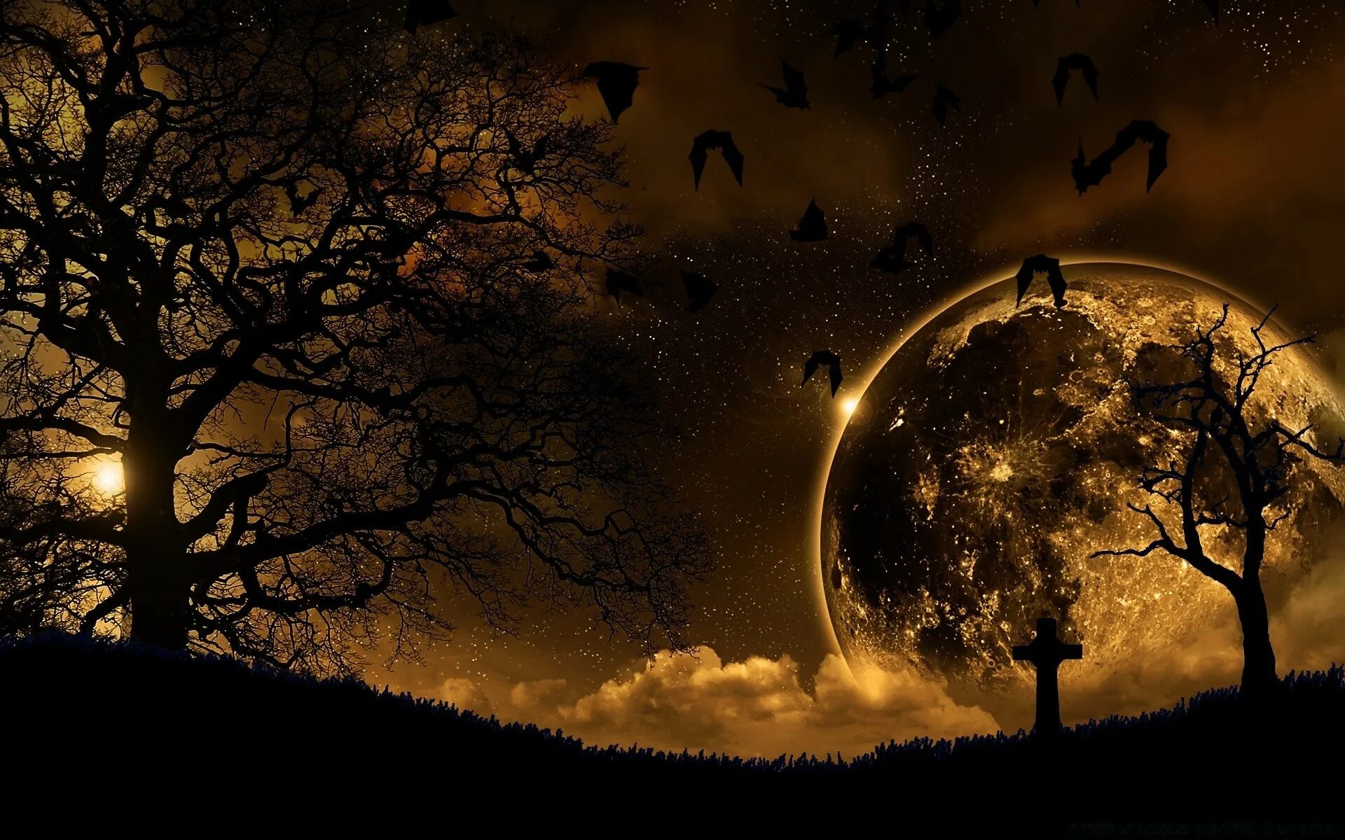 Картина темная луна. Зеленая Луна. Природа мистика. Мистическая Луна. Ночь Луна дерево.