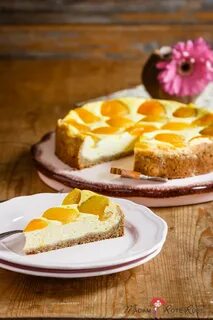 Чизкейк с консервированными персиками