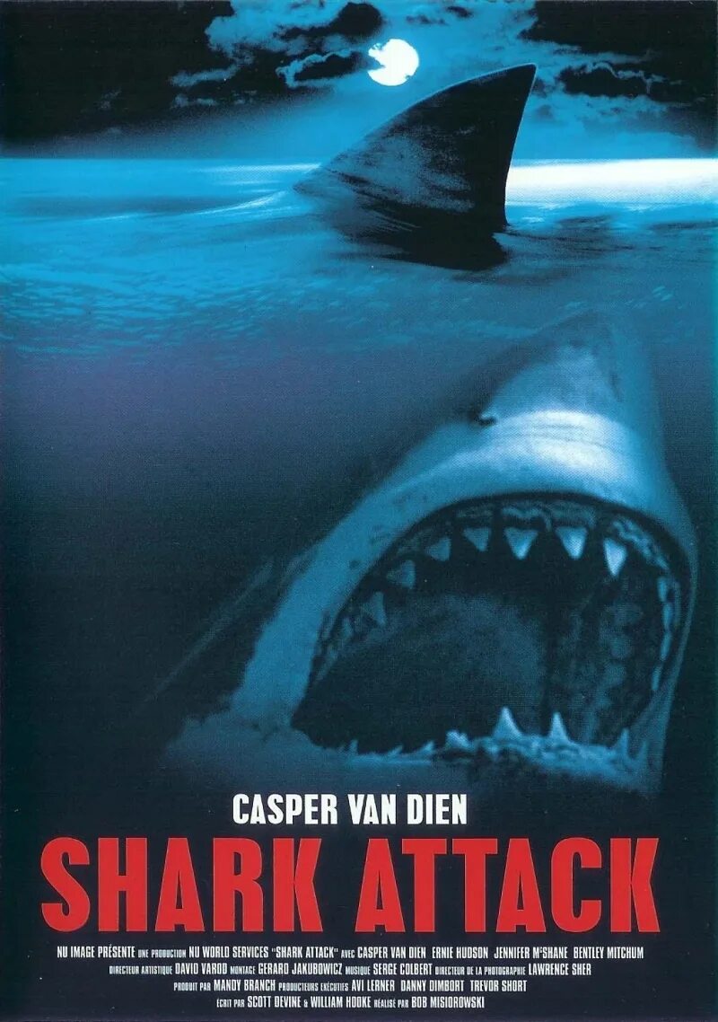 Ужасы про акул новинки. Акулы 1999 Каспер Ван диен Постер.