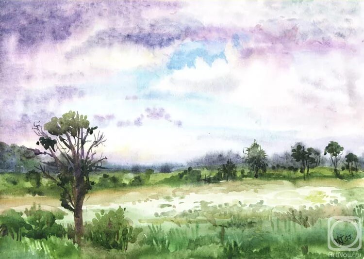 Ground watercolor. Маковое поле картина. Картина лавандовое поле художник. Поле рисунок акварелью. Ковыльная степь и пшеничное поле.