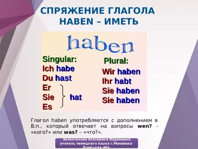 Слово имеет это глагол. Спряжение глагола haben в немецком языке. Спряжение глагола хабен в немецком. Проспрягать глагол haben на немецком. Спряжение глагола иметь в немецком языке.