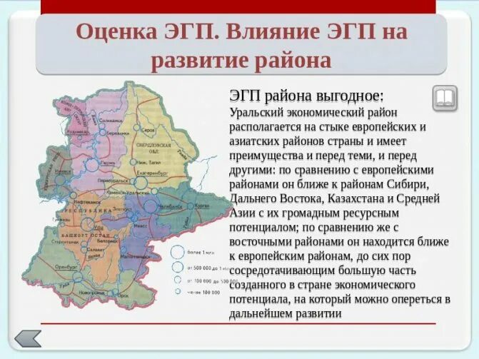 Какой город уральского района является самым крупным. Урал экономический район ЭГП. Уральский экономический район экономический ЭГП. Урал экономико географическое положение района. ЭГП Уральского экономического района.