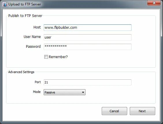 Server password host