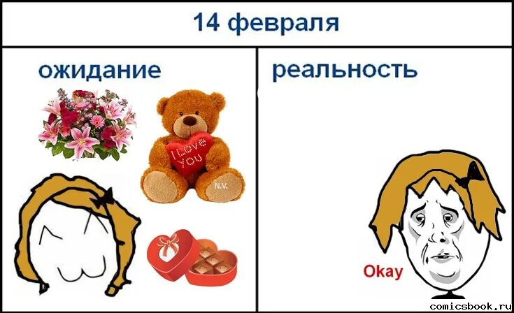 Мужик забыл про день влюбленных