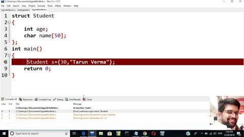 Warning in array