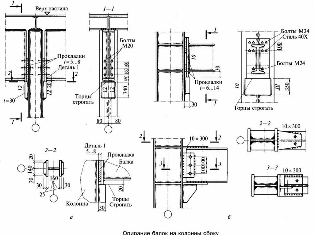 Сопряжение балок с колонной примыкание сбоку. Узлы опирания балок на колонны сбоку шарнир. Узлы крепления двутавровых балок. Узел опирания балки на колонну сбоку.