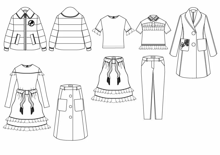Одежда клипарт. Одежда для рисования. Элементы одежды рисунки. Рисунки одежды для срисовки лёгкие. Одежда для дошкольников.