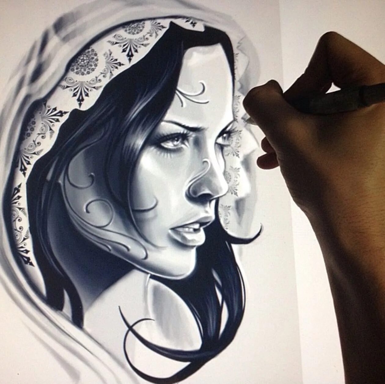 тату лицо девушки эскиз