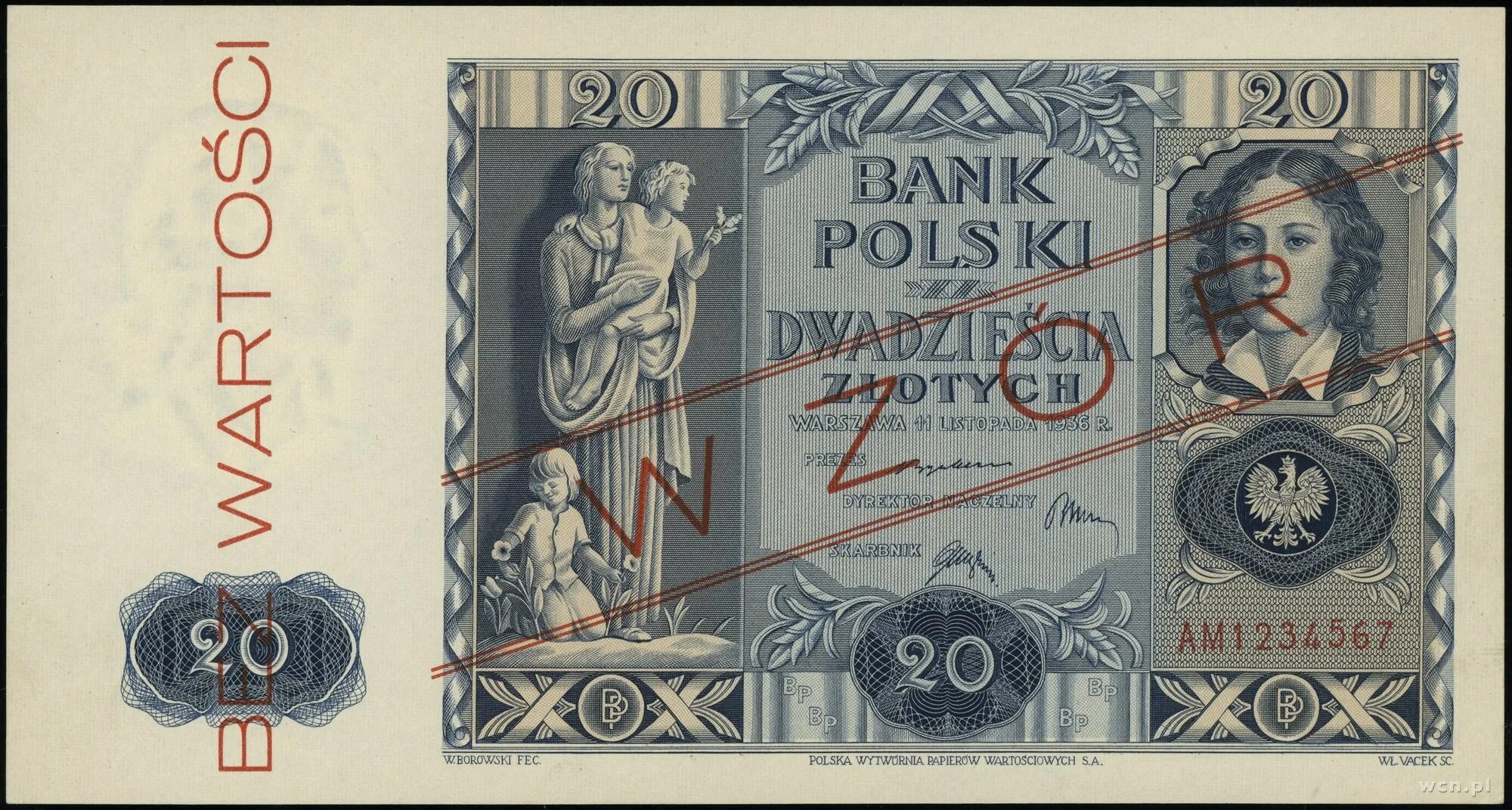 Банкноты Польши 1936. 1000 Польских злотых в рублях. 1 Миллион польских злотых. 20 Польских злотых в рублях.