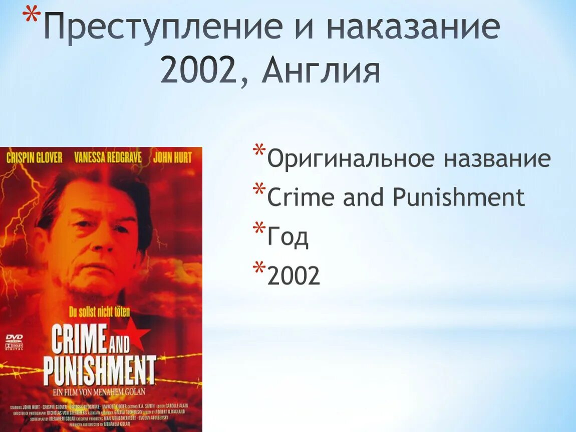 Преступление и наказание 2002. Преступление и наказание 2002 англия афиша. постер фильма менахем голан &quot;преступление и наказание&quot; 2002. исправление и наказание постер.