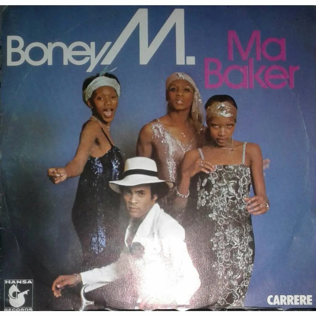 Группа бони м песни. Бони м ма Бейкер. Boney m 1977. Boney m. - ma Baker обложка. Группа Бони м 1976.