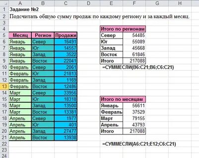 Сделать задание в эксель