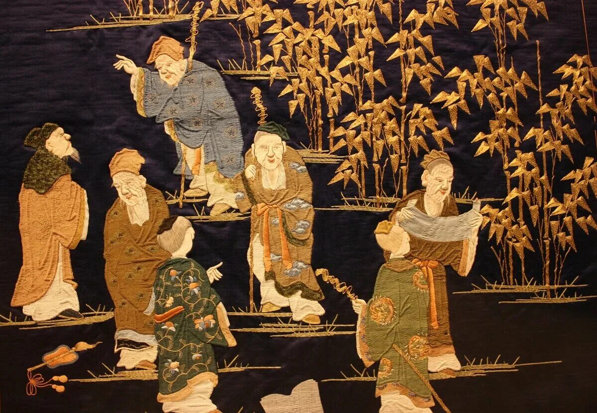 Сэссон Сюкэй семь мудрецов бамбуковой Рощи. Семь мудрецов древний Китай. Мудрецы древности. Даосизм искусство.