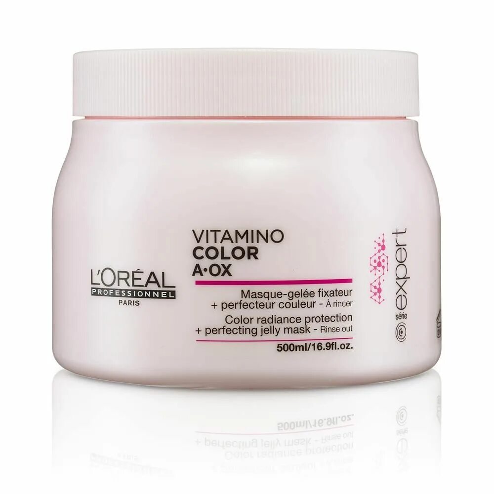 Маска лореаль профессионал восстанавливающая. Маска для волос Vitamino Color Loreal professional. Лореаль для окрашенных волос маска Vitamino Color 500. Маска лореаль 500 мл.