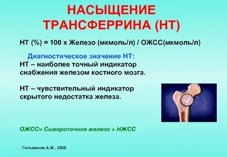 Насыщение трансферрина железом калькулятор