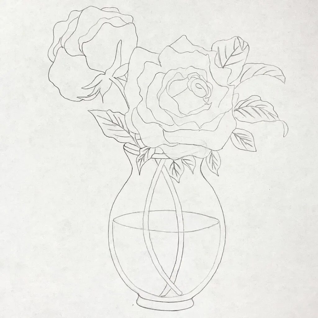 как нарисовать розы в вазе. зарисовка не сложноо букета. как нарисовать розы в вазе. розы в вазе рисунок. нарисовать розы в вазе поэтапно.