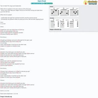 Chord: Open Road - Slightly Stoopid - tab, song lyric, sheet, guitar.