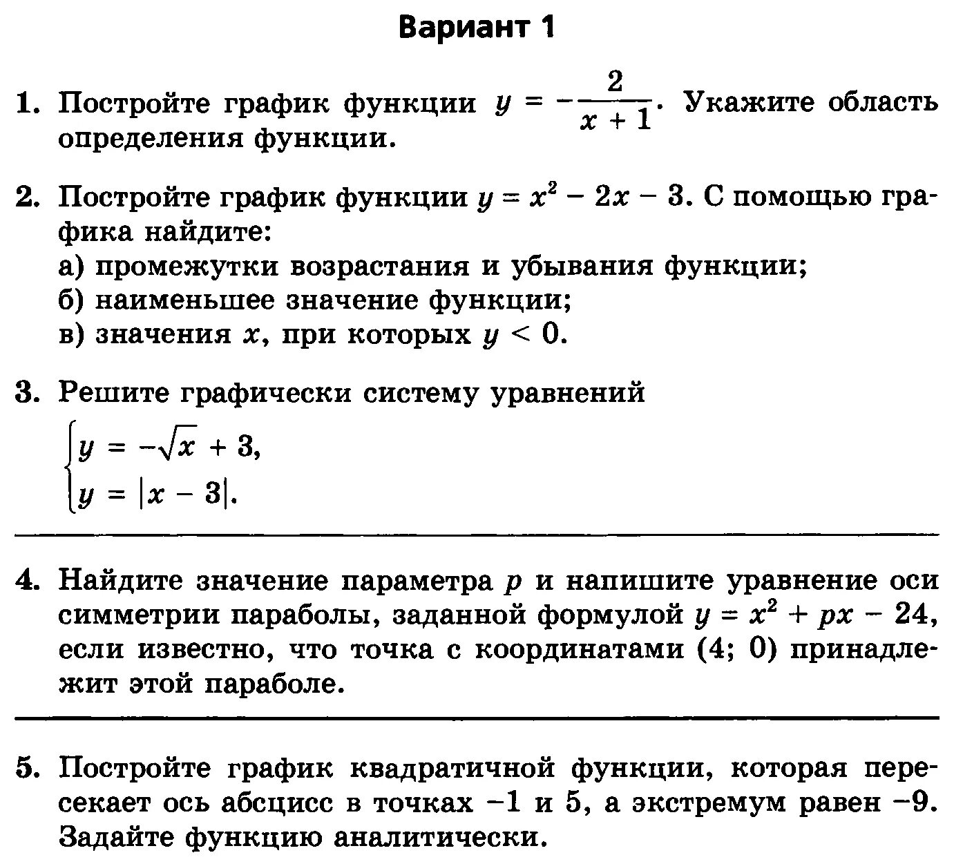 контрольные работы по алгебре. мордкович. 8 класс