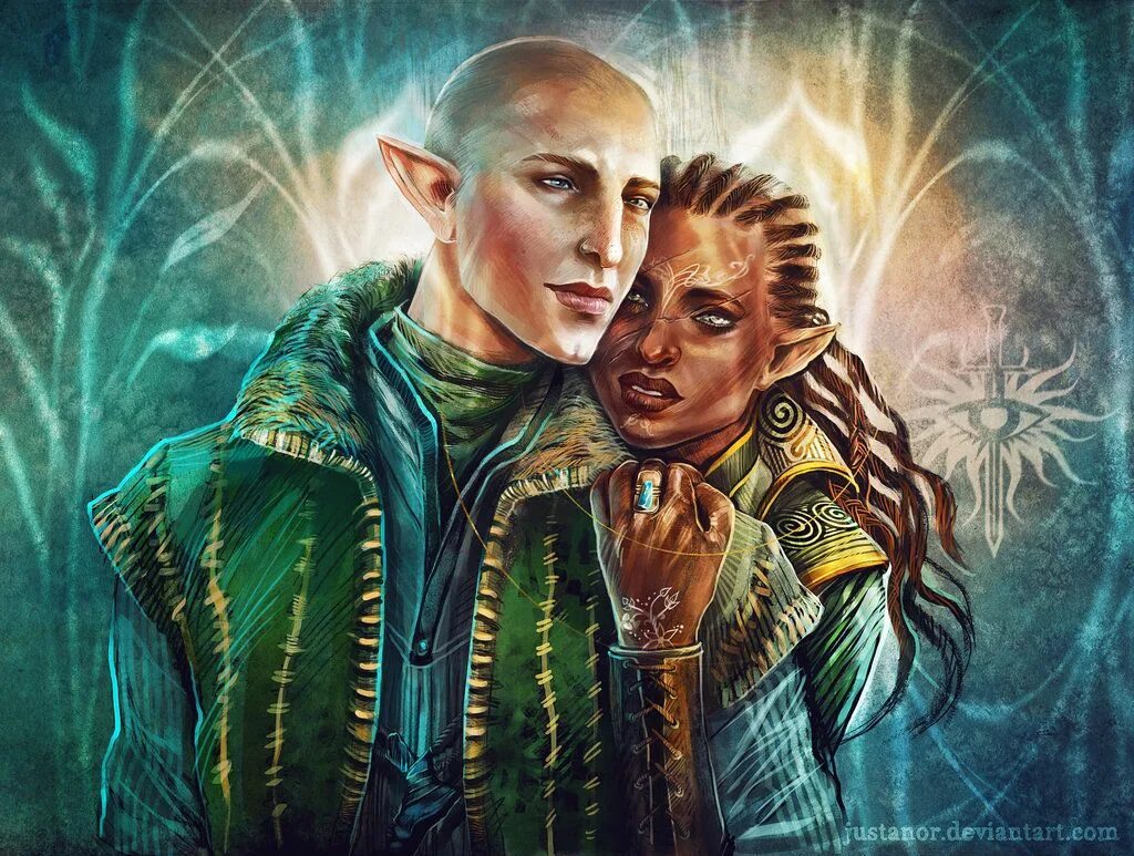 Solas city heroes. Солас и Лавеллан. Солас и Лавеллан арт. Солас Dragon age. Лавеллан/Кассандра.