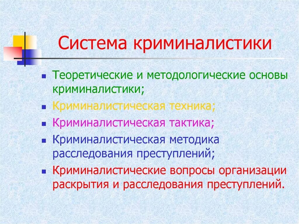 Система науки криминалистики