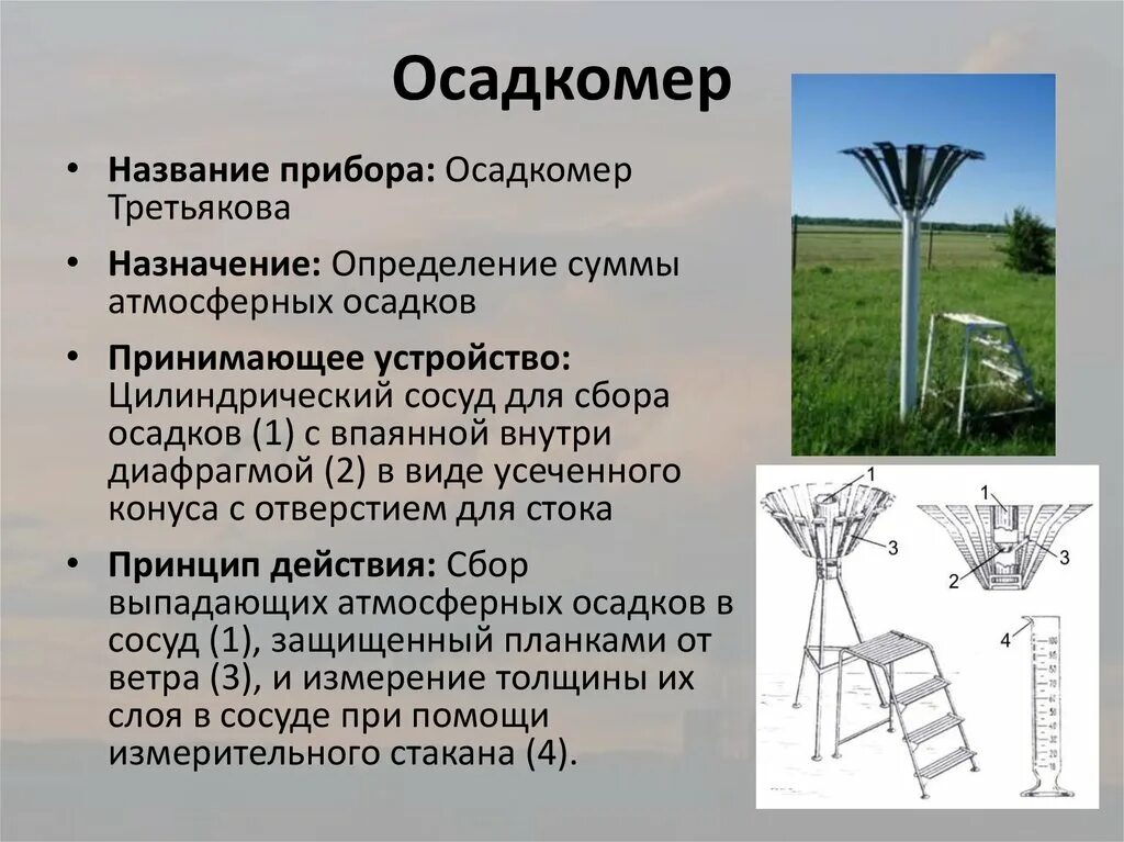 Осадкомер метеорологический прибор. Осадкомер Третьякова о-1м. Осадкомер Третьякова 0-1. Осадкомер характеристика прибора 5 класс.