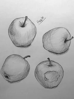 Рисунок яблока карандашом