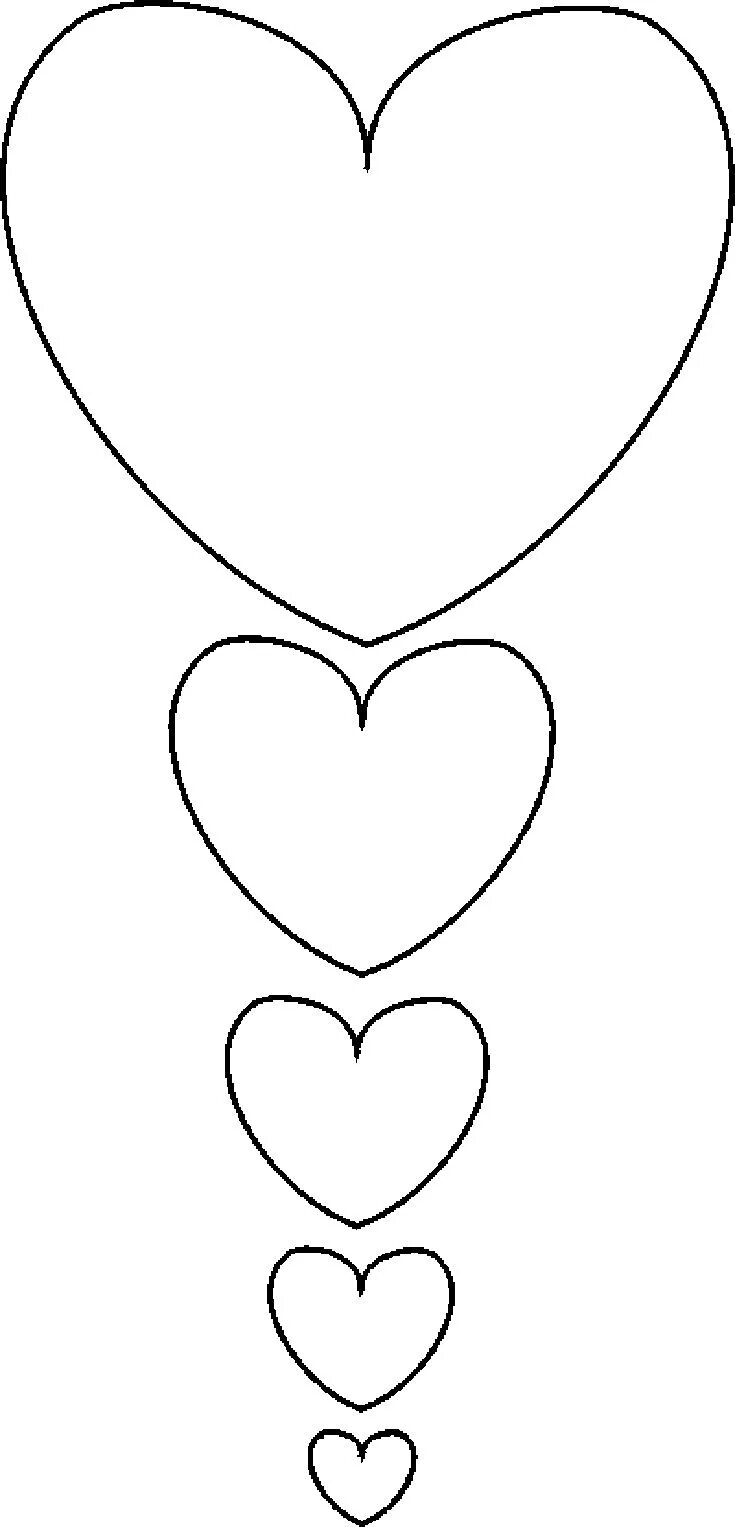 Картинка сердечко шаблон для вырезания Large Heart Outline Printable Template Free Printables
