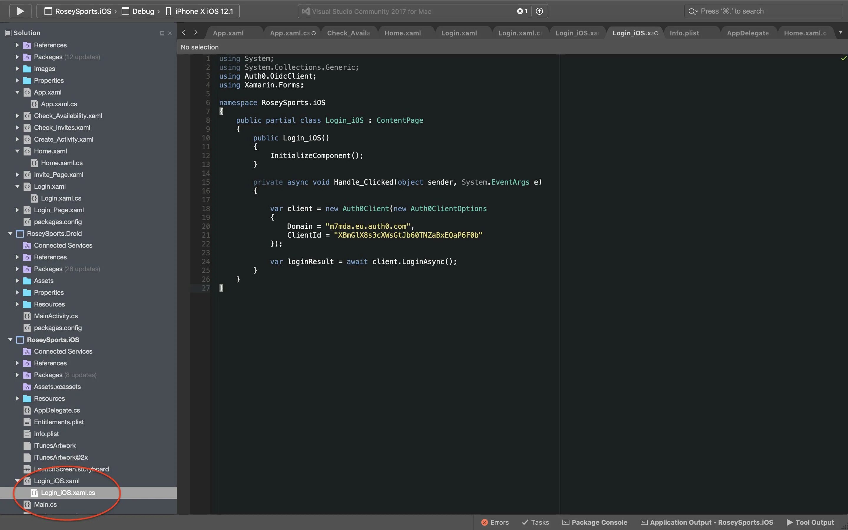 Visual studio ios