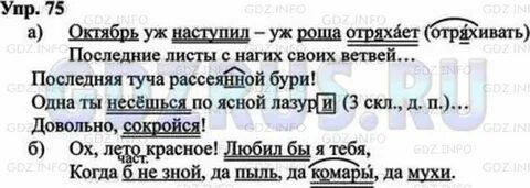 Русский язык восьмой класс упражнение 75
