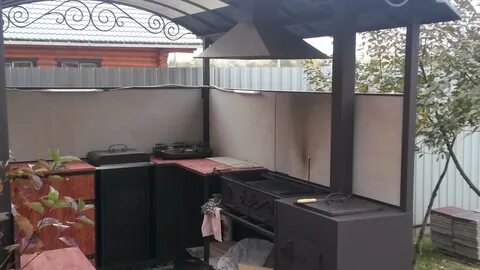 Летняя кухня из труб
