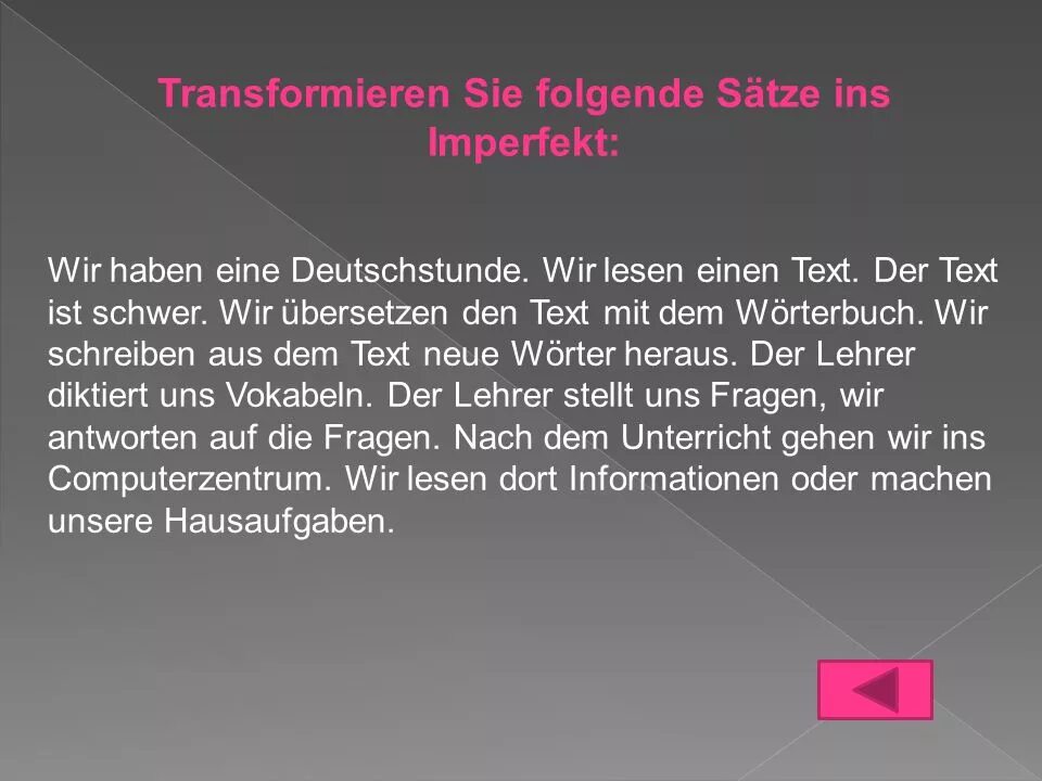 Sie einen text