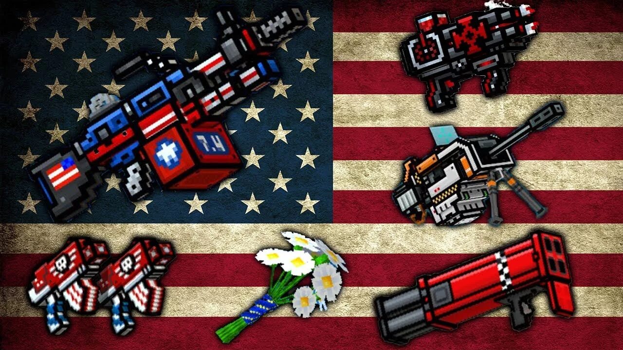 Пиксель Ган 3д. Pixel Gun 3d оружие. Американский флаг Pixel. Оружие цвета флаг Америки. Подарок pixel gun 3d