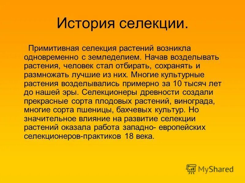 селекция термины