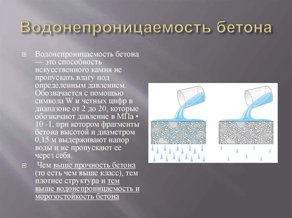 Водопроницаемость бетона w50. Водонепроницаемость бетона w6. Водонепроницаемость бетона таблица водонепроницаемости. Водонепроницаемый бетон w6. Бетон пропускает воду