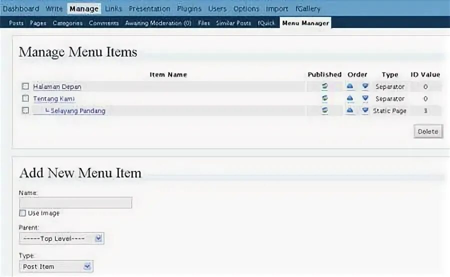 Settlement menu manager. Settlement menu manager